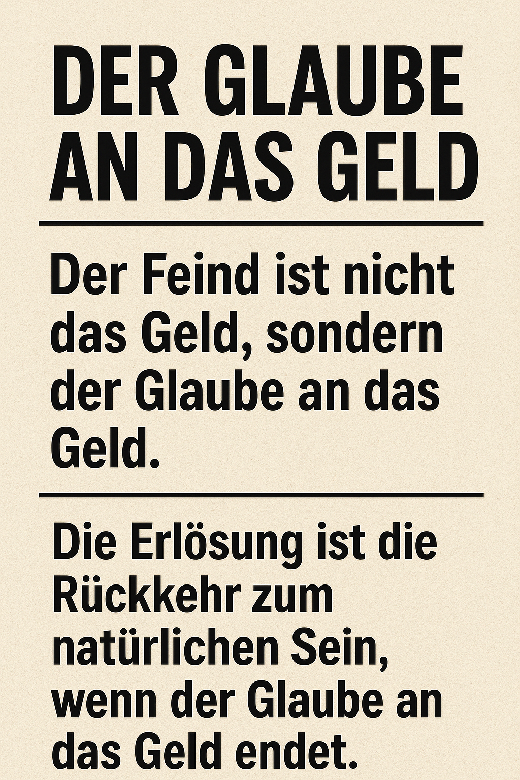 Cover: Der Glaube an das Geld